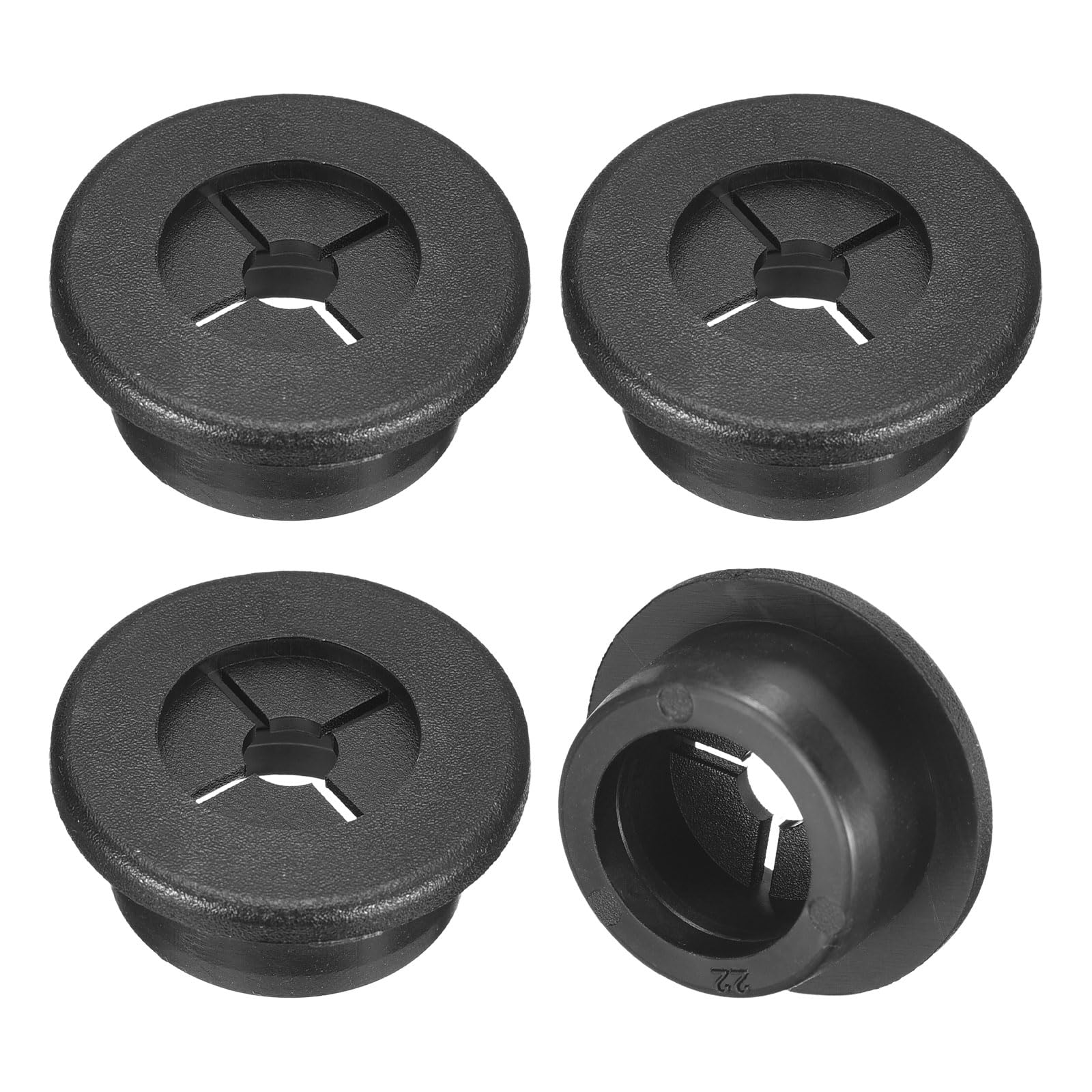 Photo 1 of uxcell 4 Pcs Cable Cord Grommet, 7/8 Inch (22mm) Desk Grommet Flexible Rubber Grommets Wire Hole Cover Pass Through for Office Computer Desk Wire Organizer, Black