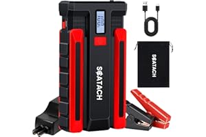 SCATACH 5000A Car Jump Starter,12V Jumper Starter (up to 14.0L Gasoline and 12.0L Diesel Engine), Portable Jump Box with LED Display, 3 Modes Flashlight and Jumper