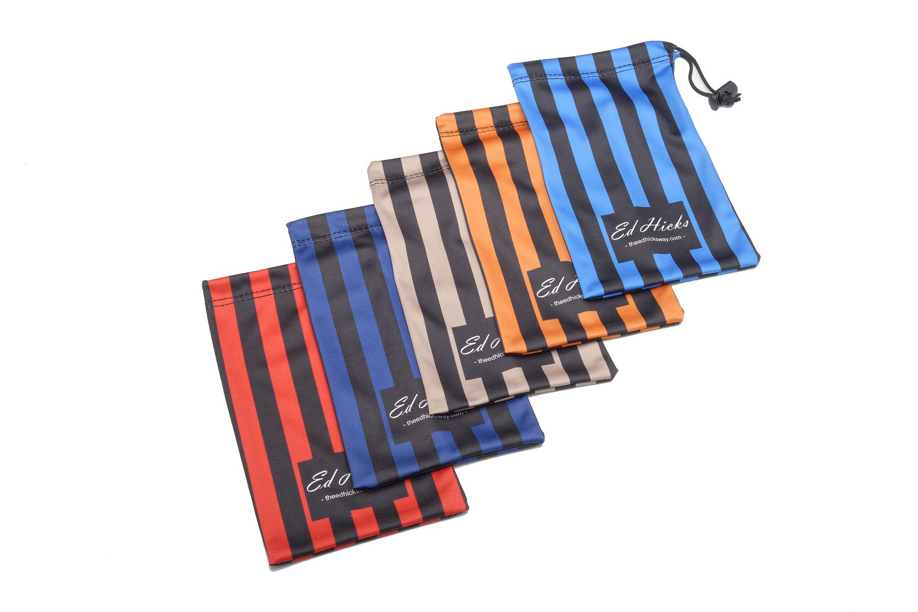 Ed Hicks 5* Striped Soft Glasses Case Pouch, Sunglasses Case and Travel Storage Pouch - Slips into your Pocket when out and about so that you've always got Glasses Protection to hand