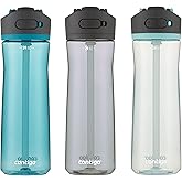 Contigo Ashland 2.0 Water Bottle with AUTOSPOUT Lid | Tritan Water Bottle 24oz. 3 Pack Juniper & Sake & Bubble Tea