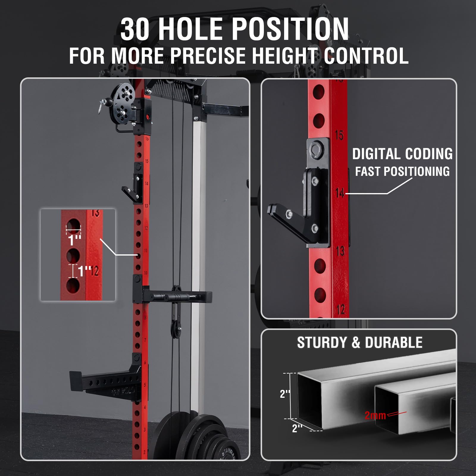 Mua Mikolo Power Cage, 2000LB Power Rack with Independent Dual Pulley ...