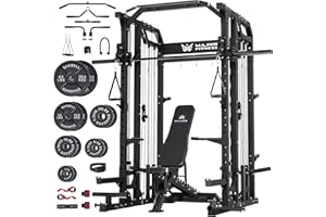 Major Fitness Drone2 Smith△ Machine – All-in-One Home Gym Squat Rack with Weight Bar, Dual LAT Pull-Down Systems & Cable Crossover Machine for Full-Body Workouts