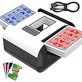 ATEHIHEB Automatic Card Shuffler, Rechargeable Cards Shuffler Machine with AUTO & Manual Mode, 1-2 Decks Low Noise Electric Shuffling for Poker, UNO, Texas, Blackjack, Skip-Bo, Bridge, Phase 10