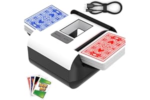 ATEHIHEB Automatic Card Shuffler, Rechargeable Cards Shuffler Machine with AUTO & Manual Mode, 1-2 Decks Low Noise Electric Shuffling Machine for Poker, UNO, Texas, Blackjack, Skip-Bo, Bridge, Phase 10