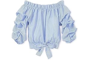 Mericiny 3-10Y Little Girls Kids Baby Off Shoulder Tees Striped Tie Knot Front Camis Tanks