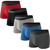 Robesbon Men's Underwear Boxer Briefs Comfortable Breathable Bamboo Viscose Fiber with 3D Expansion Pouch Design 5 Packs