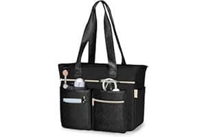 Fasrom Nurse Tote Bag for Work Nurses with Laptop Sleeve, Home Health Clinical Bag for Nursing Students and Medical Assistant, Black (Patent Design)