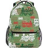 Fisyme Train Steam Backpack Laptop Bag Daypack Travel Hiking School Backpacks for Men Women Kids Girls Boys