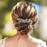 Unicra Bride Wedding Crystal Hair Pins Bridal Hair Pieces Wedding Hair Accessories for Women and Girls (Pack of 1) (Gold)