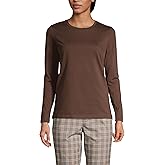 Lands' End Women's Relaxed American-Grown Supima Cotton Long Sleeve Crew Neck T-Shirt