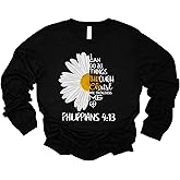 Love in Faith | I Can Do All Things Daisy | Christian T-Shirts for Women | Faith-Based | Christian Gifts
