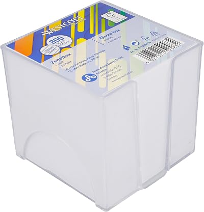 Westcott Note Block 800 Sheets 9 x 9 cm in Transparent Box FSC 80 g/m²