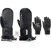 devembr Advanced Snowboarding Mittens with Wrist Guards & Removable Liners