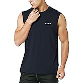 EZRUN Men's Sleeveless Shirt Quick Dry UPF 50+ Swim Beach Shirts Gym Workout Muscle Athletic Summer Tank Top Big and Tall