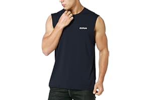 EZRUN Men's Sleeveless Shirt Quick Dry Workout Swim Shirt Gym Muscle Athletic Beach Tank Top Big and Tall