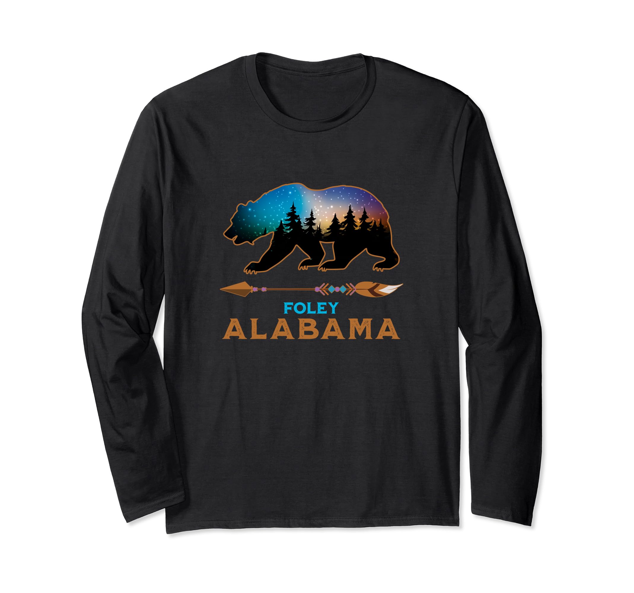 Foley Alabama USA American Black Bear Vacation Souvenir Long Sleeve T-Shirt