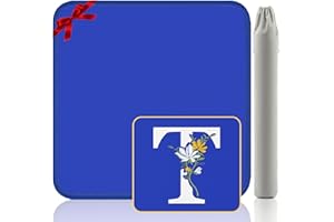 Gedgan Mahjong Mat for Table | Neoprene Anti-Slip Noise Reduction | 32.4x32.4 Inch Blue | Perfect for American Mahjong, Poker, Card & Board Games | Great Gift Idea(Custom Letter T Edition)