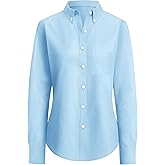 siliteelon Button Down Shirts Women Oxford Shirt Long Sleeve Stretch Dress Shirts Wrinkle Free Business Work Office Blouse