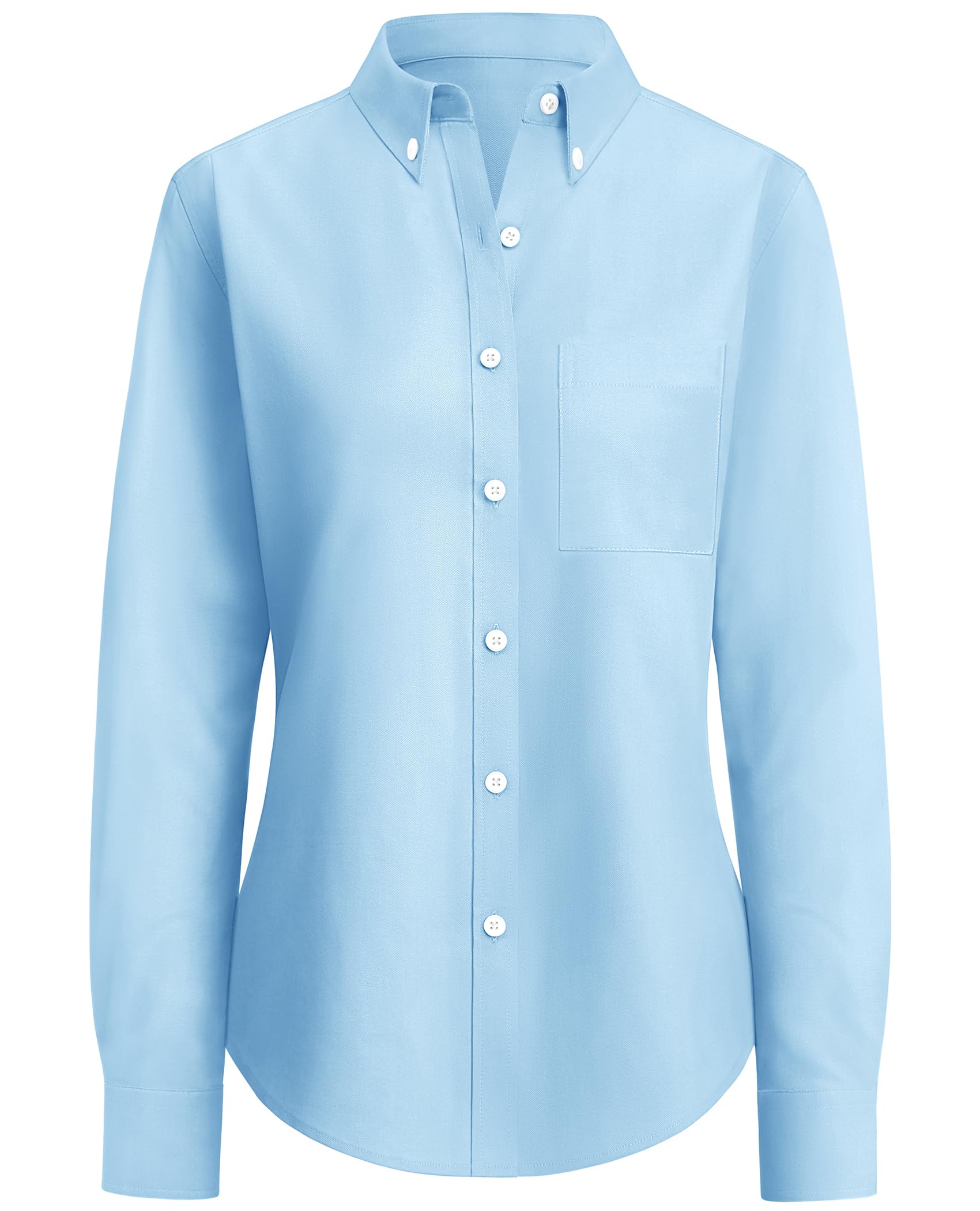 Siliteelon Women's Long Sleeve Button Down Dress Shirt - Regular Fit, Cotton, Moisture Wicking, Non-Iron - View #9