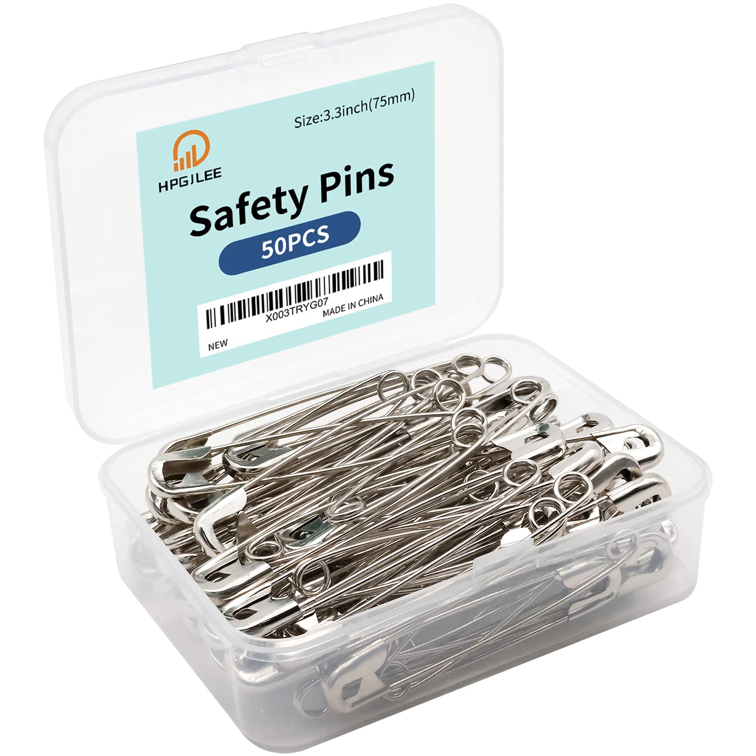 Photo 1 of 3.3 Inch Safety Pins Assorted, Bulk Large Safety Pins for Clothes(3.3 inch 50PCS)