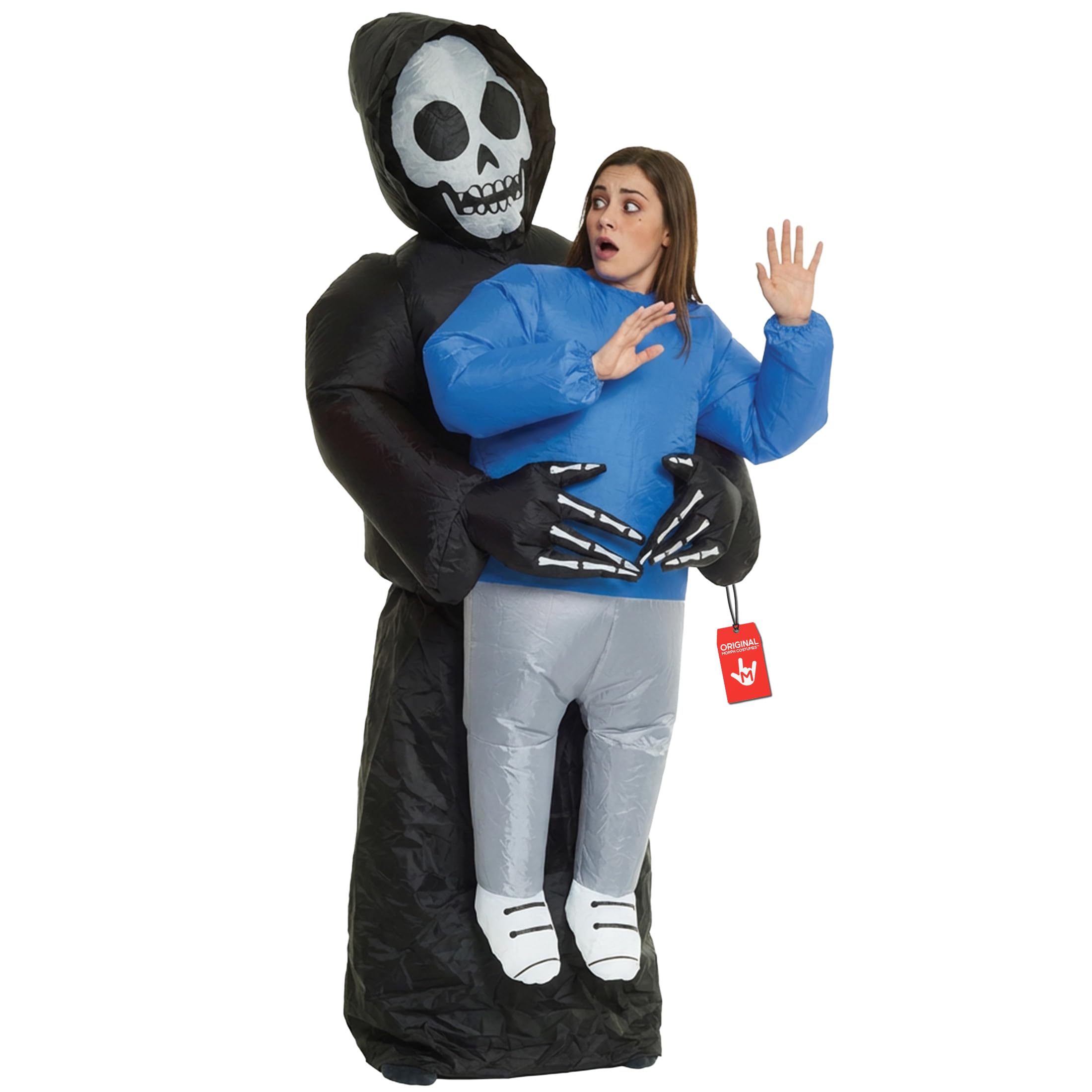Morph Inflatable Grim Reaper Costume, Grim Reaper Costume, Inflatable Costumes for Adults, Blow Up Costumes for Adults