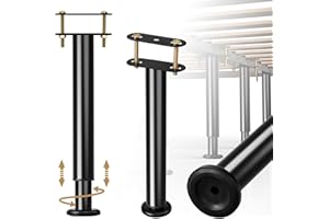 LAOWU 2 Pcs Adjustable Bed Frame Center Support Legs, Heavy Duty Cold Rolled Steel Bed Slat Support Legs With Wider Base, Bed Frame Leg Replacement, Furniture Support Reinforcement Kit, Height 7in To 12.6in