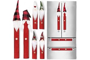 WOPUNOS Christmas Refrigerator Handle Covers Set of 8 Kitchen Appliance Handle Covers for Kitchen Refrigerator Microwave Oven Dishwasher Decors, Xmas Indoor Décor, Xmas Home Decorations Party Favor Supplies