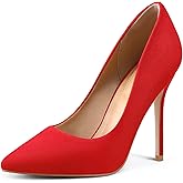 mysoft Women's High Heels Pumps Closed Pointed Toe Stiletto 4IN Heels Dress Wedding Shoes