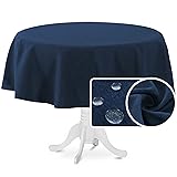 H.VERSAILTEX Linen Textured Tablecloth Round 60
