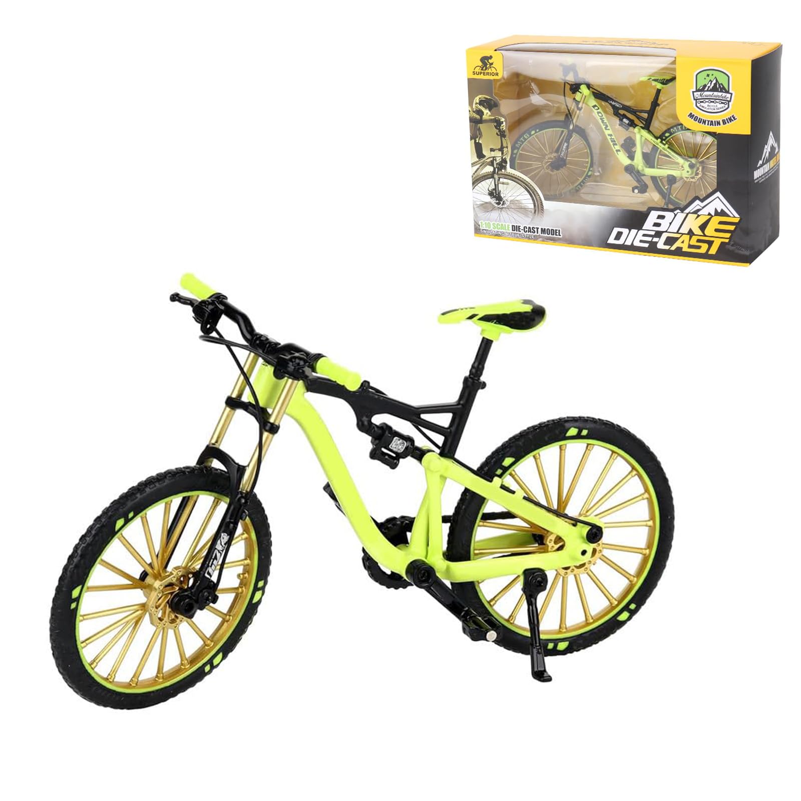 Finger Bicycle Model, Finger Mountain Bike Models 1:10 Scale, Mini Bicycle Model, Mini Mountain Bike for Finger Tricks and Collection for Desk Decoration, Birthday