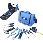 Blue Tool Set | Tool Bag with Shoulder Strap|Basic Tool Kit | 21-Piece Basic Household Hand Tool Kit | Home Repair Tool Set Bag for Dorm|Office|DIY|Desk|Apartment