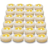 Floating Candles, Water-Activated 2.3" Flameless LED Candle 150+ Hours Waterproof Plastic White Battery Operated Candle for Centerpieces, Cylinder Vases Table Decorations Wedding Pool Party 24 Packs