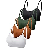 SATINIOR 4 Pieces Bralette Neck Cami Bra Wireless Tank Top Sports Bra for Women
