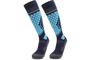 JRZHX Merino Wool Compression Ski Socks Men & Women, Soft & Breathable Non-Slip Cuff Comfortable Winter Socks for Men & Women