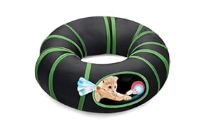 metiya Interactive Cat Toys Ball Fast Rolling in Cat Tunnel – Motion-Activated Ball in Enrichment Tunnel,Hide & Seek Puzzle Game for Indoor Cats & Kittens,Boredom Relief for Cats (Orange-red)