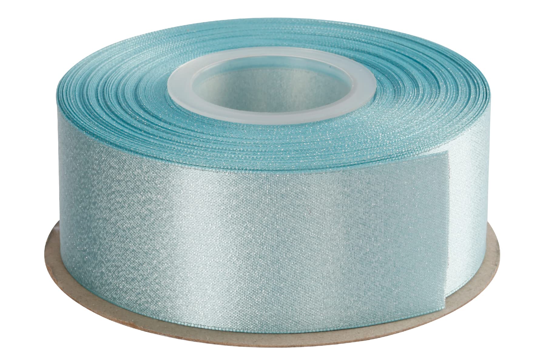 Joycrosso Ocean Blue Double Faced Glitter Ribbon, Luxury Silver Purl Ribbon, 38mm x 22 Meters, Great for Gift Wrapping Wedding Decoration Floral Arrangement