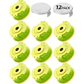 0.080" Weed Wacker String Replacement Compatible with Ryobi ONE+, AC80RL3 | Auto Feed Pre-loaded String Trimmer Refill, Twisted Line Spool Replacement for Ryobi 18V 24V Weed Eater,10 Spools with 2 Caps