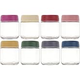 GLATABAM 4 OZ Salad Dressing Jar 8 Pack, Airtight Leakproof Bulk Small Glass Sauce Jar with Lids, Reusable for Lunch Box, Bento, Travel & Meal Prep(4 OZ-8Pack)