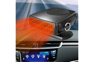 QEPJO Portable Car Heater and Defroster That Plugs into Cigarette Lighter for Car 12V 200W Fast Heating and Cooling Fans for Car Hidden Handle 360 ​​Degree Car Heaters for Vehicle