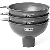 Terbold 3pc Wide Mouth Canning Funnels for Filling Bottles and Mason Jars | Large Spout Quick Fill Food Grade Plastic Funnels