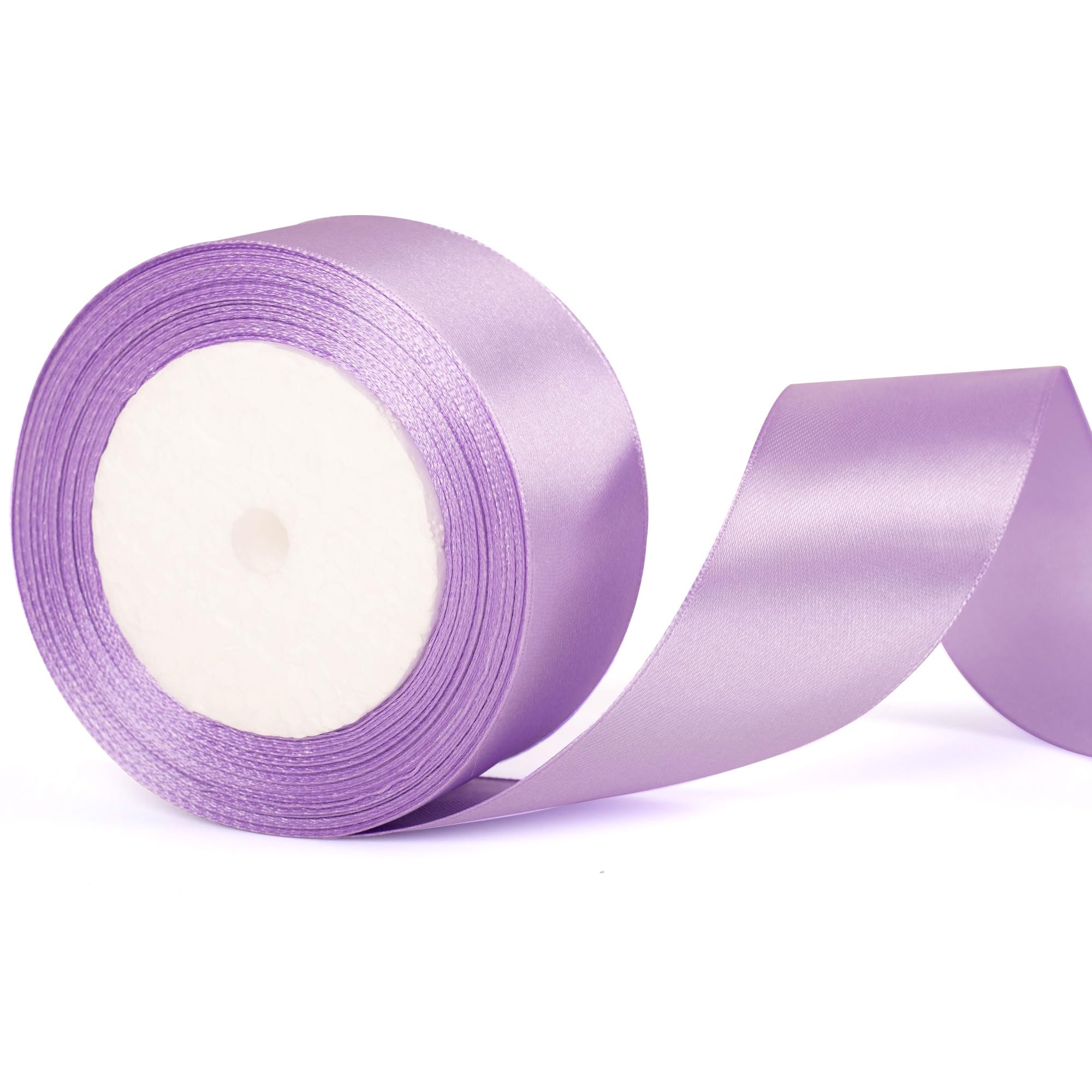 40mm Wide Baby Purple Thick Ribbon for Gift Wrapping 22m, Thick Baby Violet Ribbons Fabric Satin Ribbon for Present Wrapping Christmas Florist Bouquet Cake Hair Bow Crafting Wedding Car Decoration