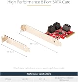 StarTech 6 Port PCIe SATA Expansion Card 6Gbps ASM1166 Non-RAID Low Profile view 3