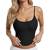 AlisOker Women's Scoop Neck Tank Top Adjustable Spaghetti Strap Camisole Going Out y2k Tops Slim Fit Cami Tank