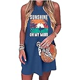 Women Dress Summer Graphic Sundress Mini Beach Tank Dresses Sleeveless Cover Ups Short Casual Sun Dresses