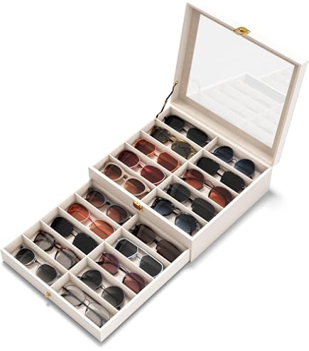 10 Slots Sunglass Organizer for Multiple Pairs of Eyeglass Storage Amazon.com: NEWLOOP Sunglass Organizer for Women Men  main image 3