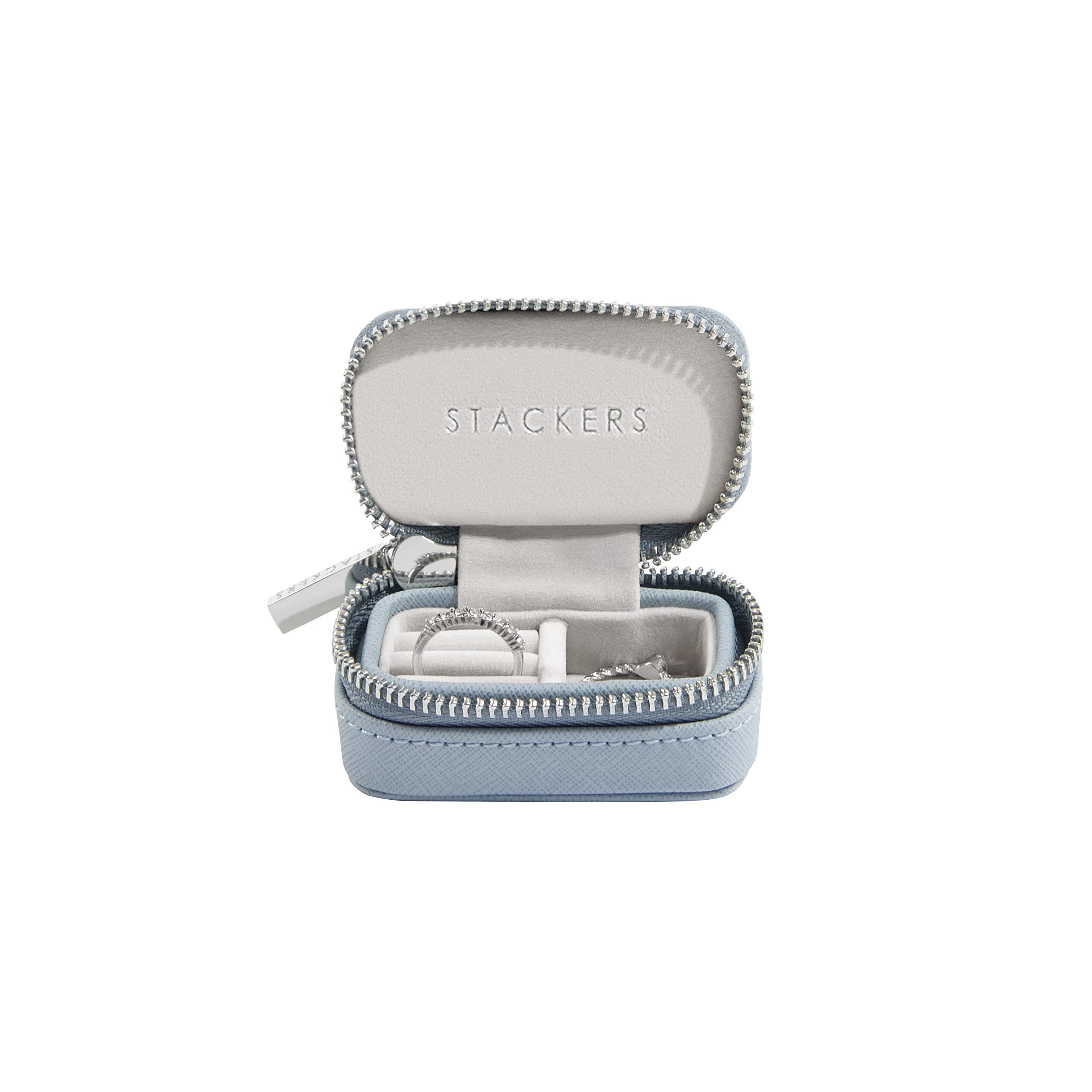 Stackers Dusky Blue Petite Travel Jewellery Box