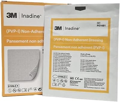 Inadine 5cm x 5cm Non-Adherent Wound Dressings Povidone-Iodine Antimicrobial