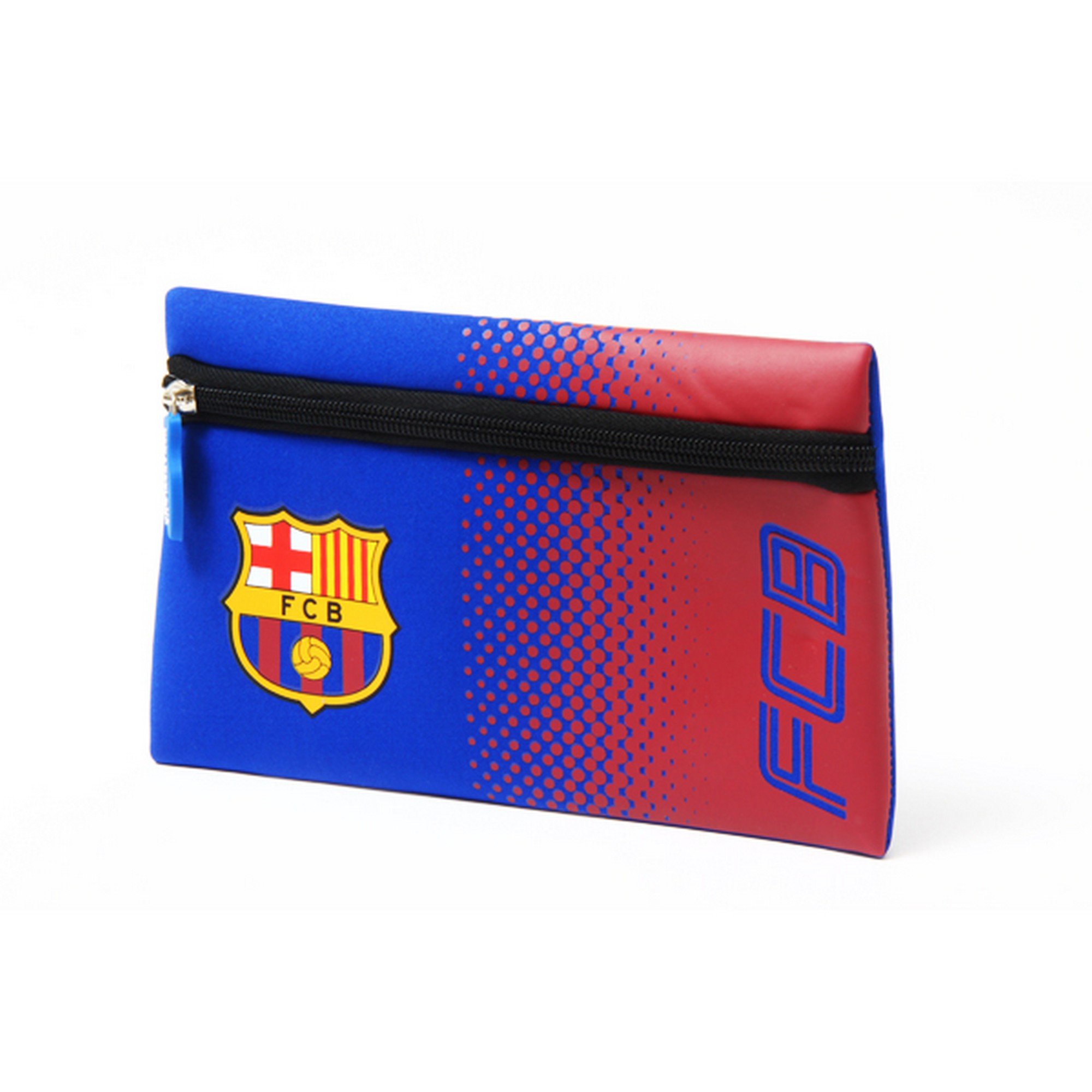 F.C. Barcelona Pencil Case Official Merchandise,Blue/Red,Approx 21cm x 12cm.