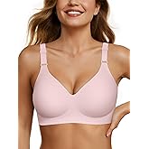 OEAK Womens Seamless Bras Comfortable Bra No Underwire Full Support Bralette Push Up Plus Size V Neck Sleeping Tshirt Bras
