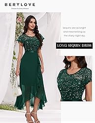 BeryLove Sequin Formal Dresses for Women Flutter